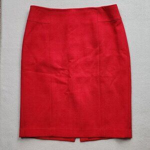 Ann Taylor Textured Red Pencil Skirt Women Size 6 – Tailored Fit